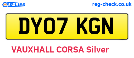 DY07KGN are the vehicle registration plates.