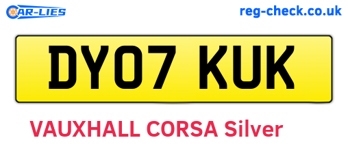 DY07KUK are the vehicle registration plates.