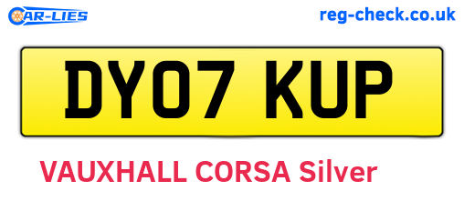 DY07KUP are the vehicle registration plates.