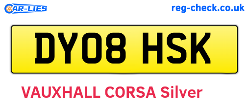 DY08HSK are the vehicle registration plates.