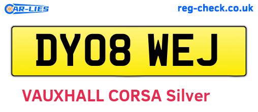 DY08WEJ are the vehicle registration plates.