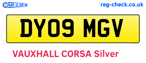 DY09MGV are the vehicle registration plates.