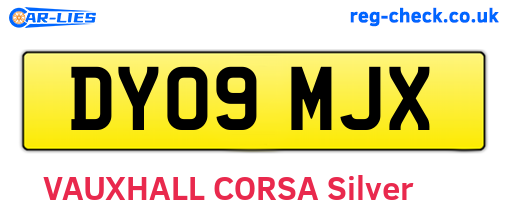 DY09MJX are the vehicle registration plates.
