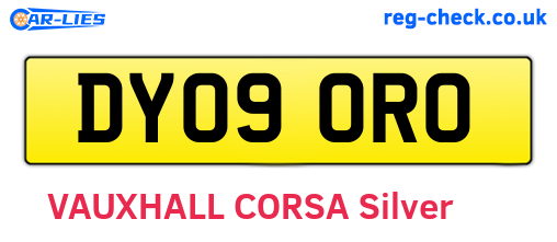DY09ORO are the vehicle registration plates.