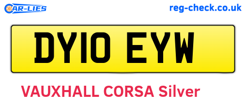 DY10EYW are the vehicle registration plates.