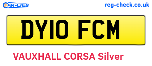DY10FCM are the vehicle registration plates.