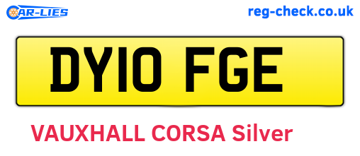 DY10FGE are the vehicle registration plates.