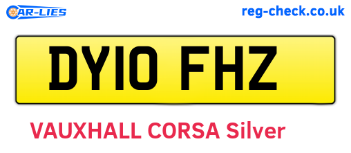 DY10FHZ are the vehicle registration plates.
