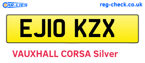 EJ10KZX are the vehicle registration plates.