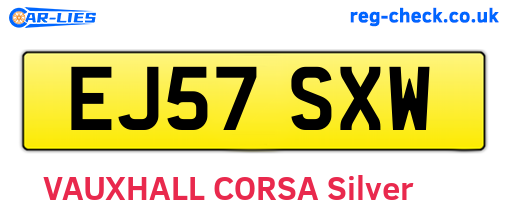 EJ57SXW are the vehicle registration plates.