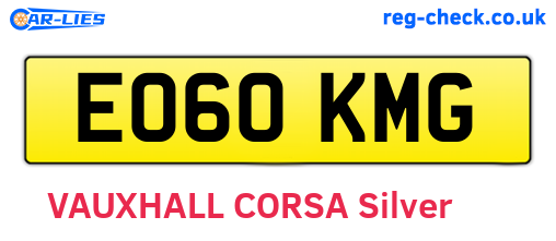 EO60KMG are the vehicle registration plates.