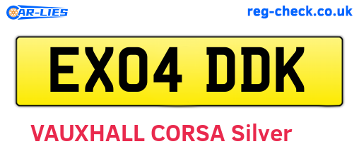 EX04DDK are the vehicle registration plates.