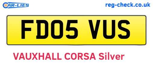 FD05VUS are the vehicle registration plates.