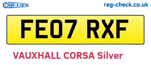 FE07RXF are the vehicle registration plates.