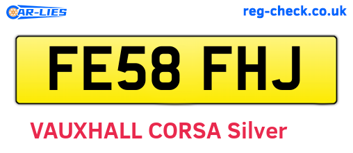 FE58FHJ are the vehicle registration plates.