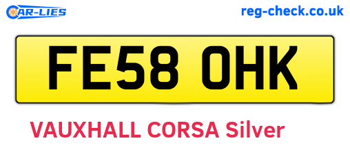 FE58OHK are the vehicle registration plates.
