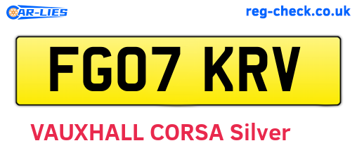 FG07KRV are the vehicle registration plates.
