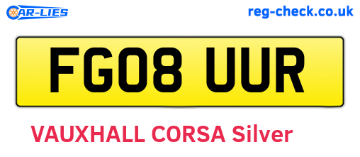 FG08UUR are the vehicle registration plates.