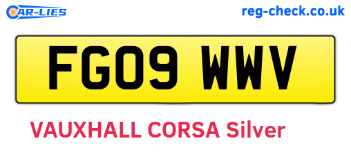 FG09WWV are the vehicle registration plates.