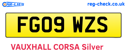 FG09WZS are the vehicle registration plates.
