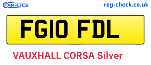 FG10FDL are the vehicle registration plates.