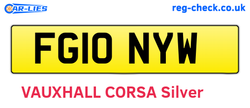 FG10NYW are the vehicle registration plates.