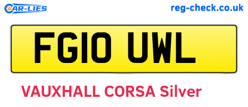 FG10UWL are the vehicle registration plates.