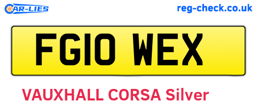 FG10WEX are the vehicle registration plates.