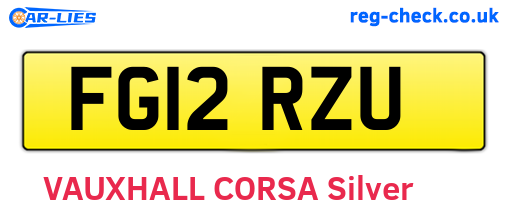 FG12RZU are the vehicle registration plates.