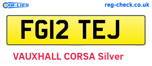FG12TEJ are the vehicle registration plates.