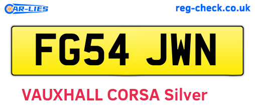 FG54JWN are the vehicle registration plates.