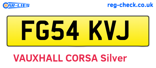 FG54KVJ are the vehicle registration plates.