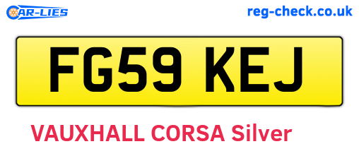 FG59KEJ are the vehicle registration plates.