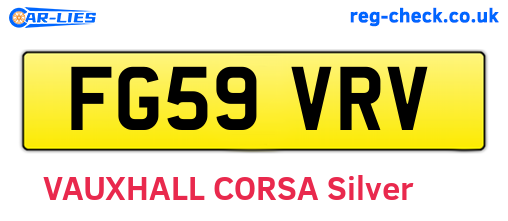 FG59VRV are the vehicle registration plates.
