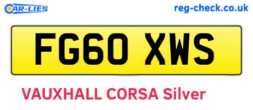 FG60XWS are the vehicle registration plates.