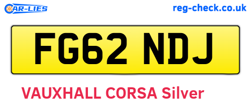 FG62NDJ are the vehicle registration plates.