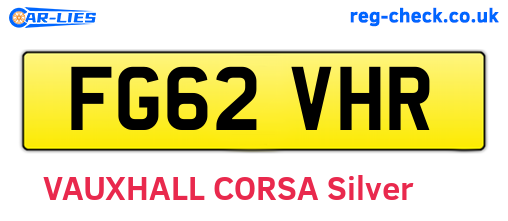 FG62VHR are the vehicle registration plates.