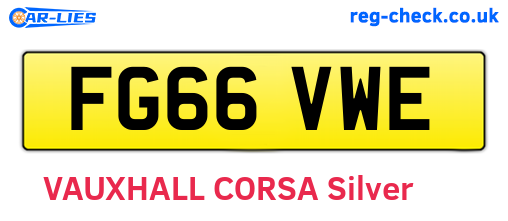 FG66VWE are the vehicle registration plates.