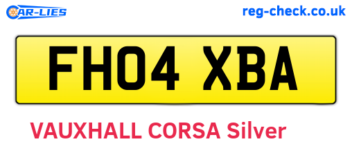 FH04XBA are the vehicle registration plates.