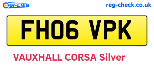 FH06VPK are the vehicle registration plates.