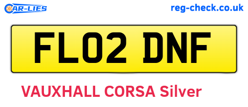 FL02DNF are the vehicle registration plates.