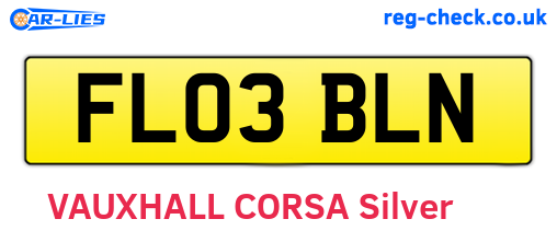 FL03BLN are the vehicle registration plates.