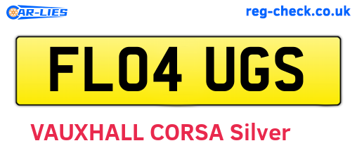 FL04UGS are the vehicle registration plates.