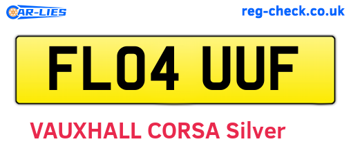 FL04UUF are the vehicle registration plates.