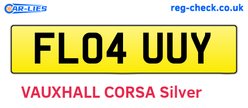 FL04UUY are the vehicle registration plates.