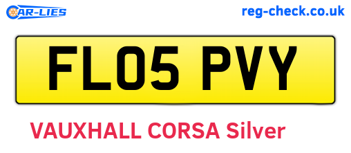 FL05PVY are the vehicle registration plates.
