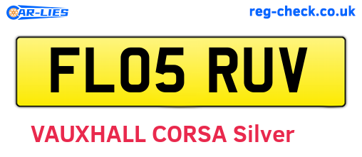 FL05RUV are the vehicle registration plates.