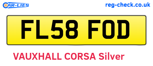 FL58FOD are the vehicle registration plates.
