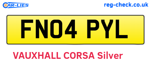 FN04PYL are the vehicle registration plates.