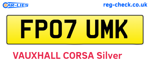 FP07UMK are the vehicle registration plates.